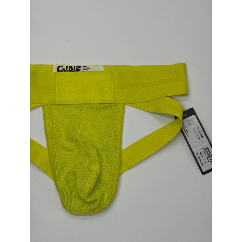 C-IN2 Scrimmage Jockstrap Mens Small‎ Ray Yellow Mesh Athletic Underwear NEW